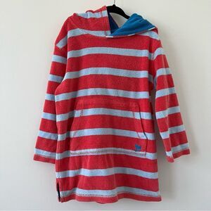 Mini Boden blue striped terry cloth pull over sweater 4-5y